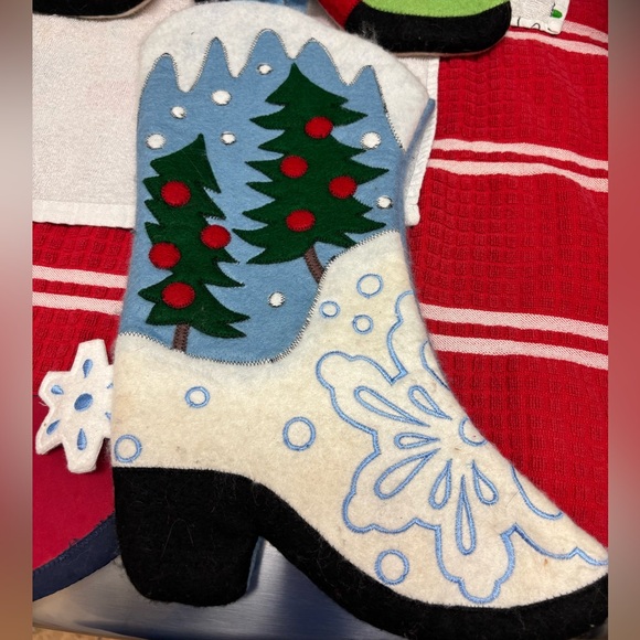 Set of 4 Vintage Cowboy Boot Stockings - Picture 2 of 6